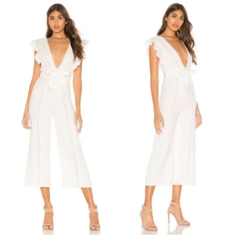 Elegant White Ruffle Jumpsuit